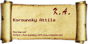 Korsunsky Attila névjegykártya