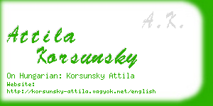 attila korsunsky business card